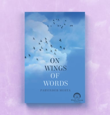 Book cover, sky, birds, wings, clouds, poetry